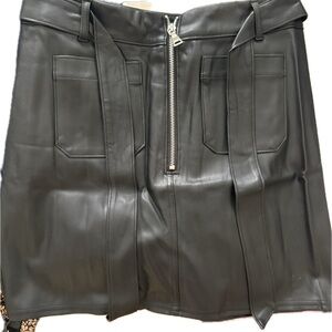 Moto faux leather skirt